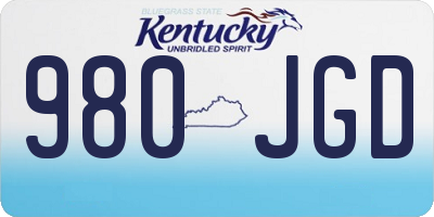 KY license plate 980JGD