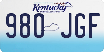 KY license plate 980JGF