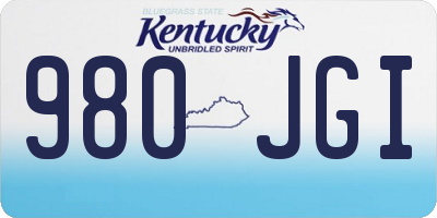 KY license plate 980JGI