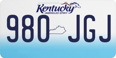 KY license plate 980JGJ