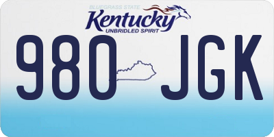 KY license plate 980JGK