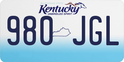 KY license plate 980JGL