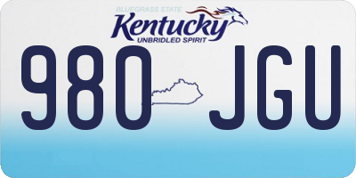 KY license plate 980JGU