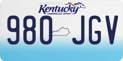 KY license plate 980JGV