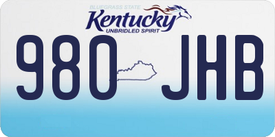 KY license plate 980JHB