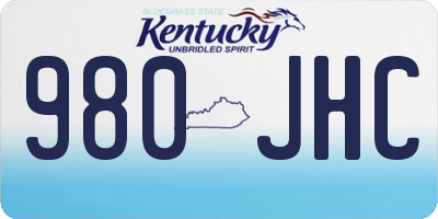 KY license plate 980JHC