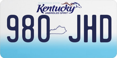 KY license plate 980JHD