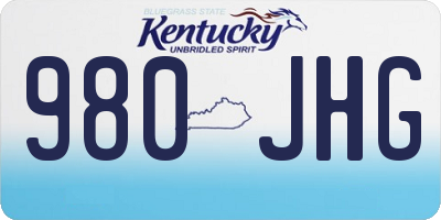 KY license plate 980JHG