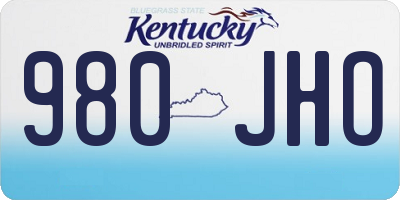 KY license plate 980JHO