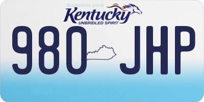 KY license plate 980JHP