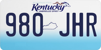 KY license plate 980JHR