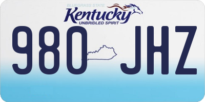 KY license plate 980JHZ