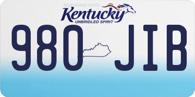 KY license plate 980JIB