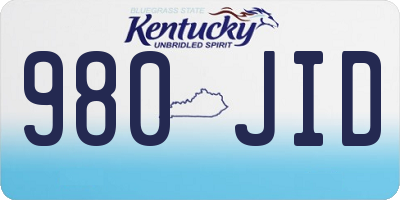 KY license plate 980JID