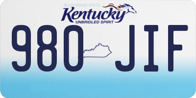 KY license plate 980JIF