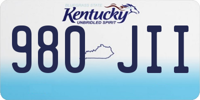 KY license plate 980JII