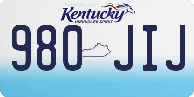 KY license plate 980JIJ