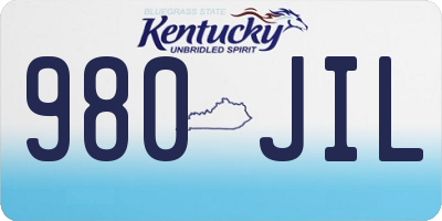 KY license plate 980JIL