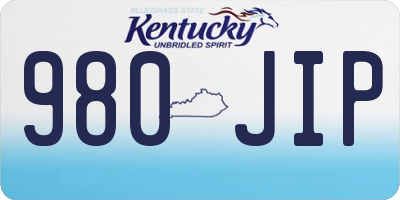 KY license plate 980JIP