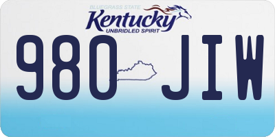 KY license plate 980JIW