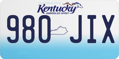KY license plate 980JIX
