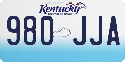 KY license plate 980JJA