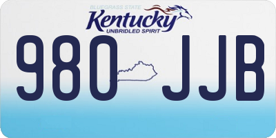 KY license plate 980JJB