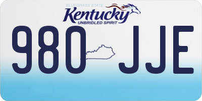 KY license plate 980JJE