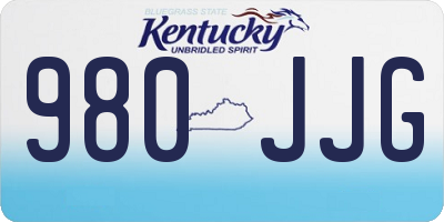 KY license plate 980JJG