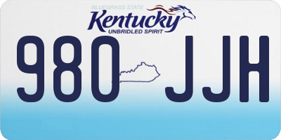 KY license plate 980JJH
