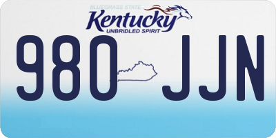 KY license plate 980JJN