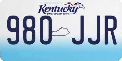 KY license plate 980JJR