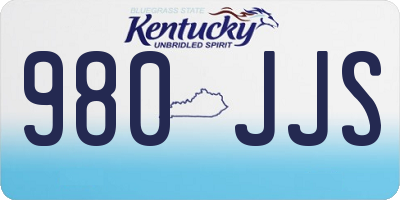 KY license plate 980JJS