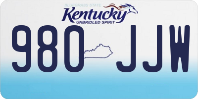 KY license plate 980JJW