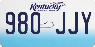 KY license plate 980JJY