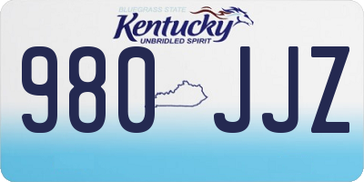 KY license plate 980JJZ