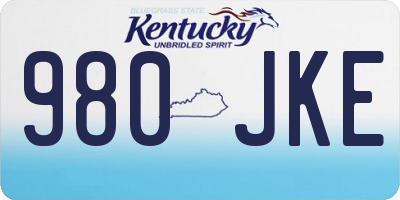 KY license plate 980JKE