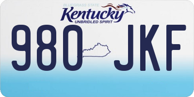 KY license plate 980JKF
