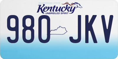 KY license plate 980JKV