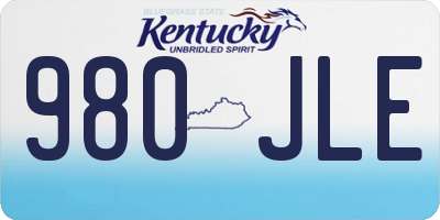 KY license plate 980JLE