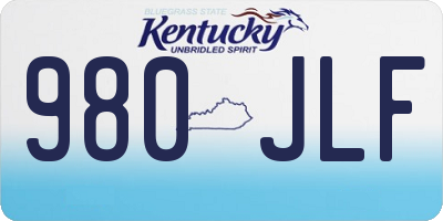 KY license plate 980JLF