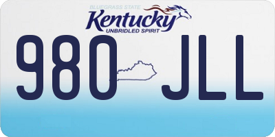 KY license plate 980JLL