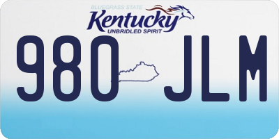 KY license plate 980JLM