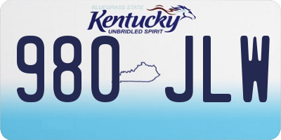 KY license plate 980JLW