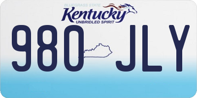 KY license plate 980JLY