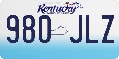 KY license plate 980JLZ