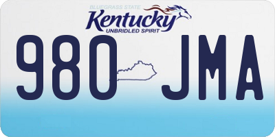 KY license plate 980JMA