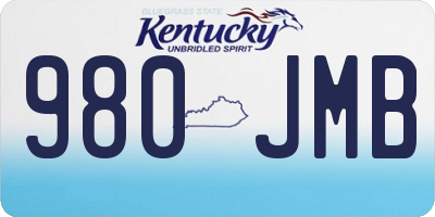 KY license plate 980JMB