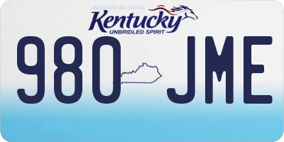 KY license plate 980JME