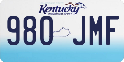KY license plate 980JMF